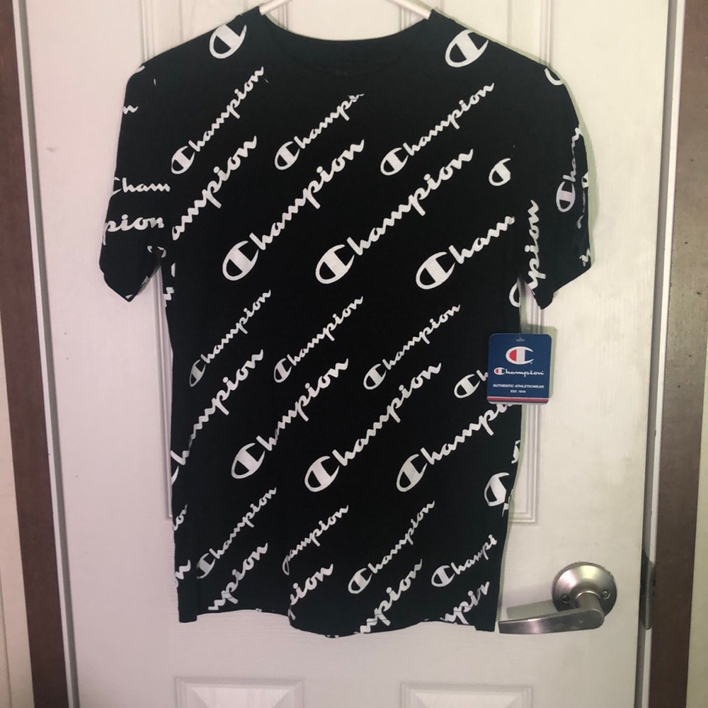Black Champion T-Shirt , Size L